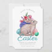 ハッピーイースターバニーカスタマイズ可能フラットホリデーカード シーズンカード (正面)