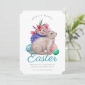 ハッピーイースターバニーカスタマイズ可能フラットホリデーカード シーズンカード (スタンド正面)