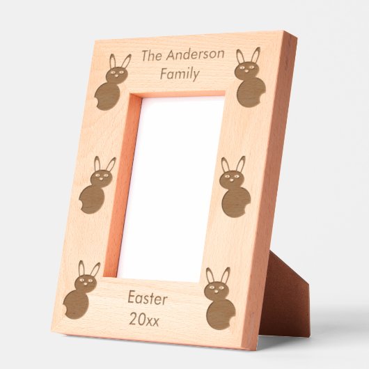 ハッピーイースターバニーカスタムファミリー名 レーザー彫刻フレーム (左)