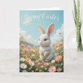ハッピーイースターバニーカラフルとエッグ カード (正面)