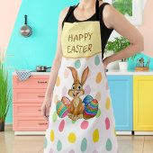 ハッピーイースターバニーカラフルエッグ エプロン