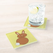 ハッピーイースターバニーガラスコースター ガラスコースター (アングル)