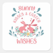ハッピーイースターバニーキス – イースターの願い スクエアシール (正面)