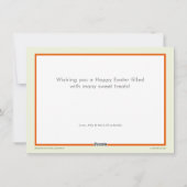 ハッピーイースターバニーキャロットティーポットホリデーハガキ シーズンカード (裏面)