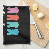 ハッピーイースターバニークリスチャン宗教カーニバル キッチンタオル (四つ折り)