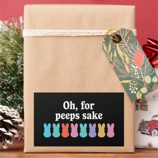 ハッピーイースターバニークリスチャン宗教カーニバル 長方形シール (クリスマス)