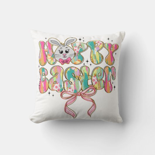 ハッピーイースターバニーコケットボウ クッション (正面)