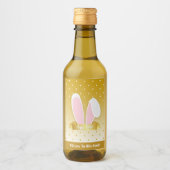 ハッピーイースターバニーゴールデンブルーミニワインラベルセット ワインラベル (正面)