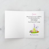 ハッピーイースターバニーシックのバスケットをパーソナライズ シーズンカード (内部)