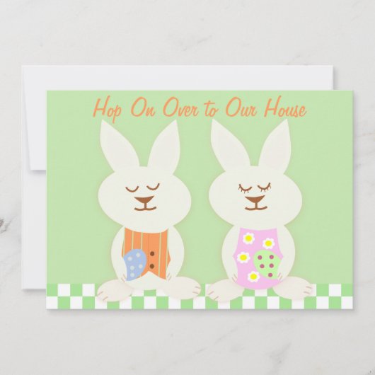 ハッピーイースターバニーズルンチョン招待状 招待状 (正面)