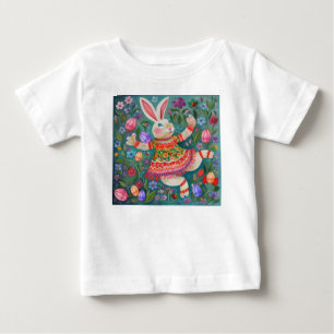 ハッピーイースターバニーダンス ベビーTシャツ