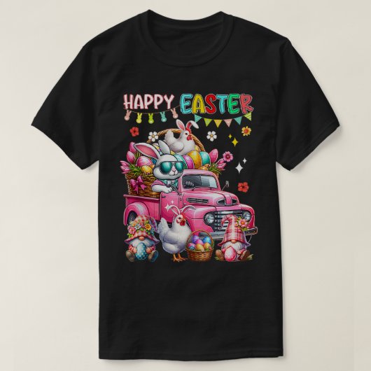 ハッピーイースターバニーチキンオントラック格言狩り Tシャツ (デザイン正面)