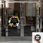 ハッピーイースターバニーチキン春要素 ウィンドウサイン (オフィスドア)