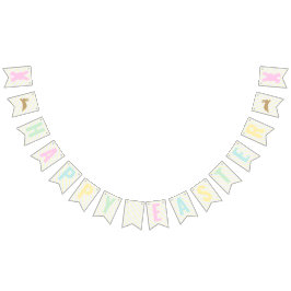 ハッピーイースターバニーパステルステッカー バンティングフラッグ