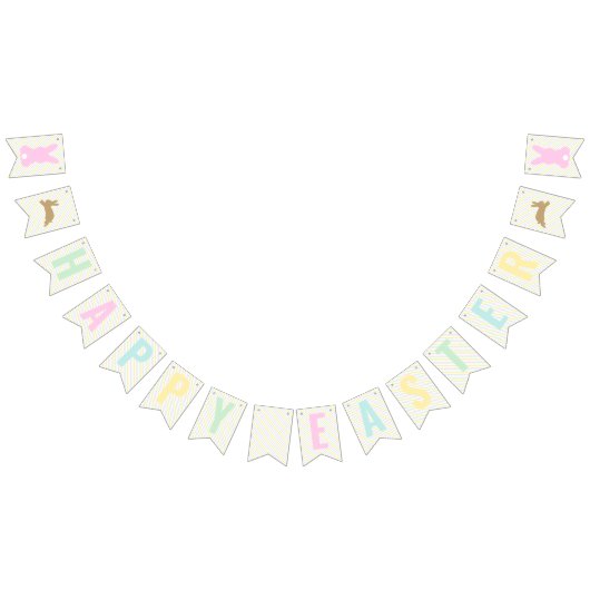 ハッピーイースターバニーパステルステッカー バンティングフラッグ (全)