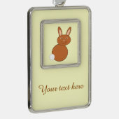 ハッピーイースターバニーパーソナライズされたオーナメント シルバープレートフレームオーナメント (右)