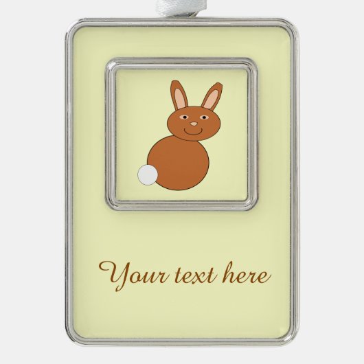 ハッピーイースターバニーパーソナライズされたオーナメント シルバープレートフレームオーナメント (正面)