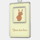 ハッピーイースターバニーパーソナライズされたオーナメント シルバープレートフレームオーナメント (左)