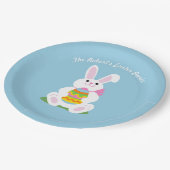 ハッピーイースターバニーパーソナライズされた～ ペーパープレート (アングル)