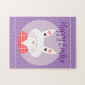 ハッピーイースターバニーパープル ジグソーパズル (横)
