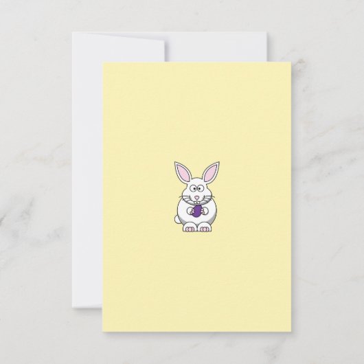 ハッピーイースターバニーファミリーフォトカーカスタマイズド 招待状 (裏面)