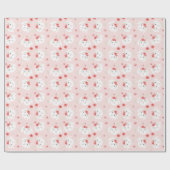 ハッピーイースターバニーフラワークラウンピンク ラッピングペーパー (フラット)