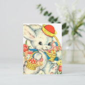 ハッピーイースターバニーホリデーヴィンテージノスタルジック シーズンポストカード (スタンド正面)