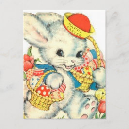 ハッピーイースターバニーホリデーヴィンテージノスタルジック シーズンポストカード