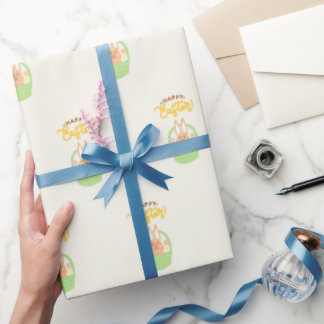 ハッピーイースターバニーマットラッピング紙 ラッピングペーパー