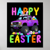 ハッピーイースターバニーモンタートラックおもしろい狂気 ポスター (正面)