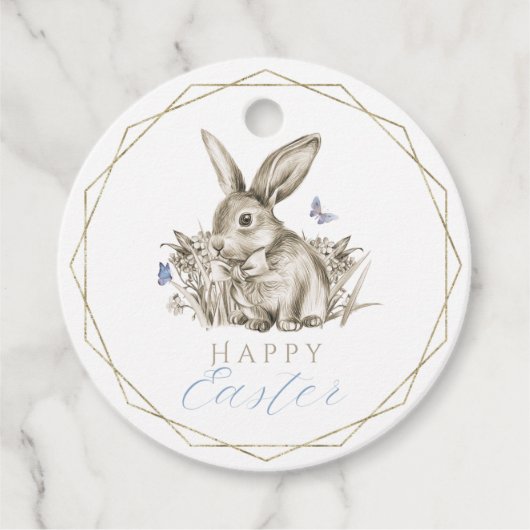 ハッピーイースターバニーラウンドギフトラベル フェイバータグ (正面)