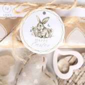 ハッピーイースターバニーラウンドギフトラベル フェイバータグ