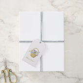 ハッピーイースターバニーラビットインザバスケット春 ギフトタグ (より糸付き)