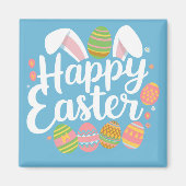 ハッピーイースターバニーラビットエッグホリデー マグネット (正面)