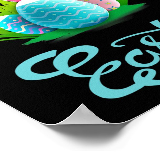 ハッピーイースターバニーラビットエッグ;イースターデイウィメンズ ポスター (角)