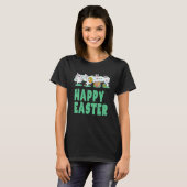 ハッピーイースターバニーラビット顔イースターデイ2 Tシャツ (正面フル)