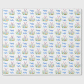 ハッピーイースターバニーラビット ラッピングペーパー (フラット)