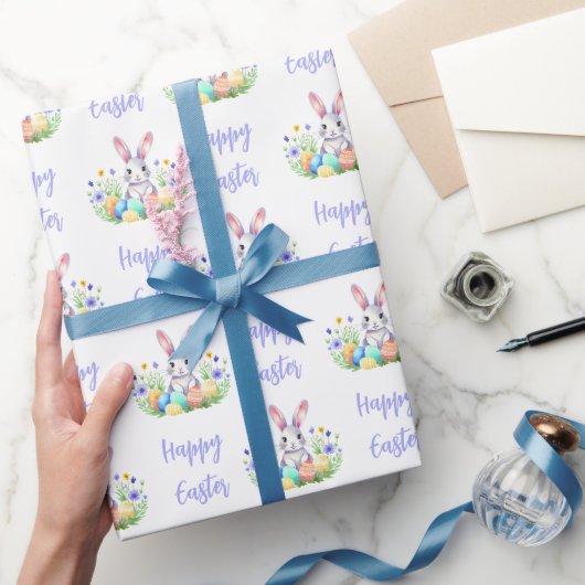 ハッピーイースターバニーラビット ラッピングペーパー (ギフト)