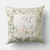ハッピーイースターバニーラムフローラ水彩 クッション (裏面)