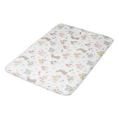 ハッピーイースターバニーワイルドフラワーキュートキッズバスルーム バスマット (アングル)