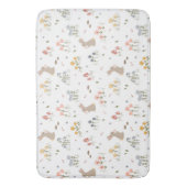 ハッピーイースターバニーワイルドフラワーキュートキッズバスルーム バスマット (正面縦)