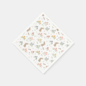 ハッピーイースターバニーワイルドフラワーキュートキッズパーティー スタンダードカクテルナプキン (角)