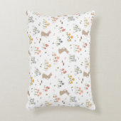 ハッピーイースターバニーワイルドフラワーキュートキッズベッドルーム アクセントクッション (正面(垂直))