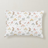 ハッピーイースターバニーワイルドフラワーキュートキッズベッドルーム アクセントクッション (裏面)