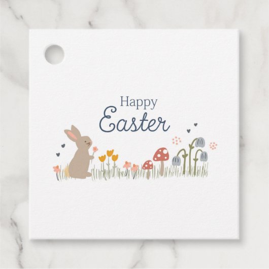 ハッピーイースターバニーワイルドフラワーキュートホリデイ フェイバータグ (正面)