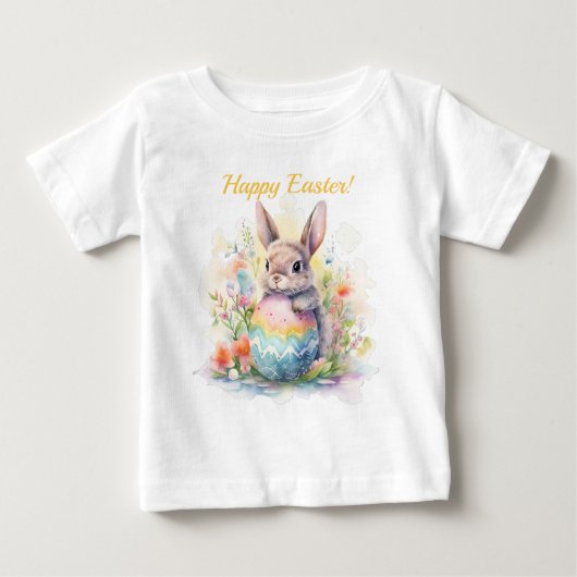 ハッピーイースターバニーヴィンテージ ベビーTシャツ (正面)