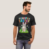 ハッピーイースターバニー卵おもしろいホワイトタイガーイースタースー Tシャツ (正面フル)