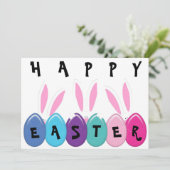 ハッピーイースターバニー及びエッグ、卵狩り招待状 招待状 (スタンド正面)