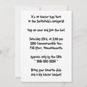 ハッピーイースターバニー及びエッグ、卵狩り招待状 招待状 (裏面)