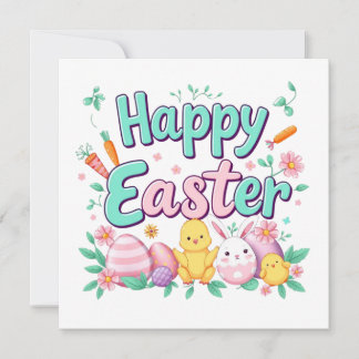 ハッピーイースターバニー春イースターエッグイースター 招待状